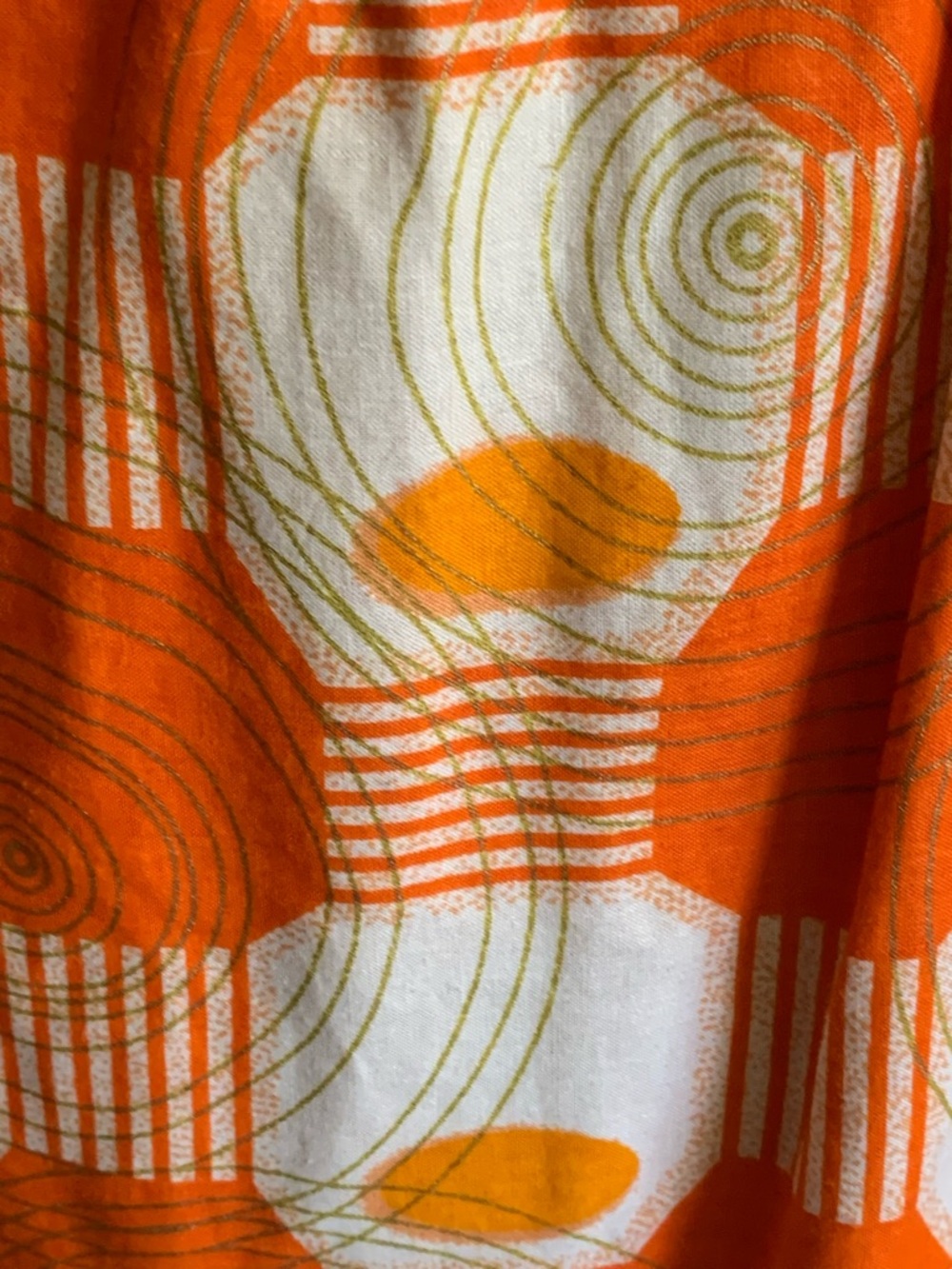 Women's Orange Geometric Tiered Maxi Skirt - Picture 3 of 10